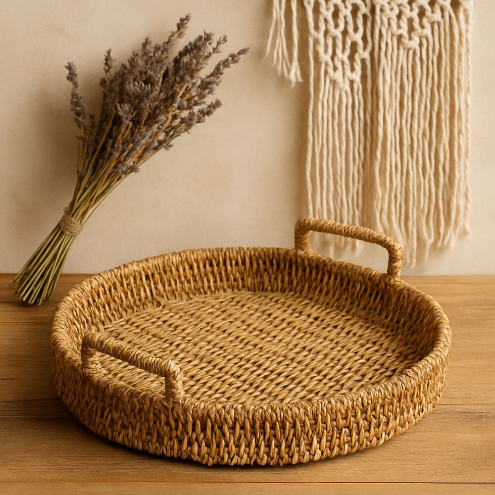 Ратан Кръгла Елегантна Плато